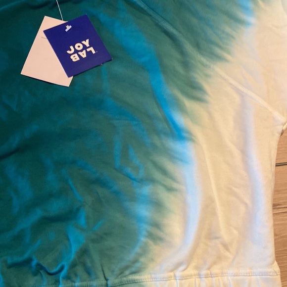 Joy Lab Cropped Fitted Sweatshirt Spruce White Ombre XS - Picture 9 of 10